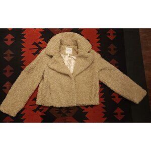 Avec Les Filles Faux Fur Beige Teddy Coat Size M